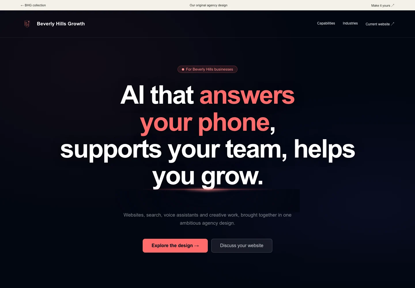Beverly Hills Growth website presentation